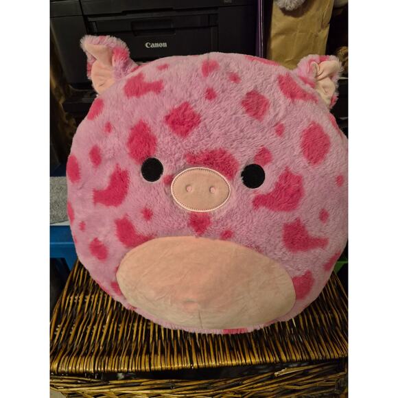 Pink Leopard Pig Fuzzamallow 18x15" - Picture 1 of 5